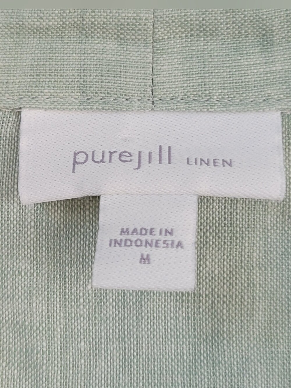 Pure Jill Linen Popover Tunic Top Women Size M Relaxed Coastal Resortwear Boho - Picture 3 of 10